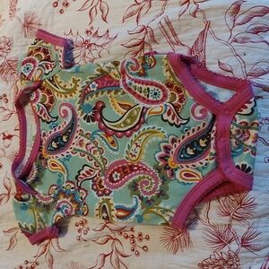 Vera Bradley baby girl paisley print onsie short sleeve Pink ruffle